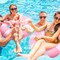 3 Pcs Jumbo Pink Swim Ring with Handles 47.24 Inches Inflatable Pool Float Tube Classic Striped Inflatable Swimming Pool Ring for Adults Summer Pool Lounger Rafts Beach Party Supplies